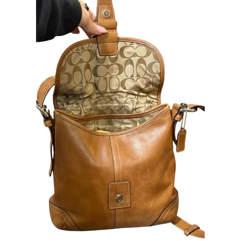 Coach Vintage Y2K Soho Glovetanned Flap Buckle Shoulder Bag Tan 9480 2003 - Picture 9 of 14